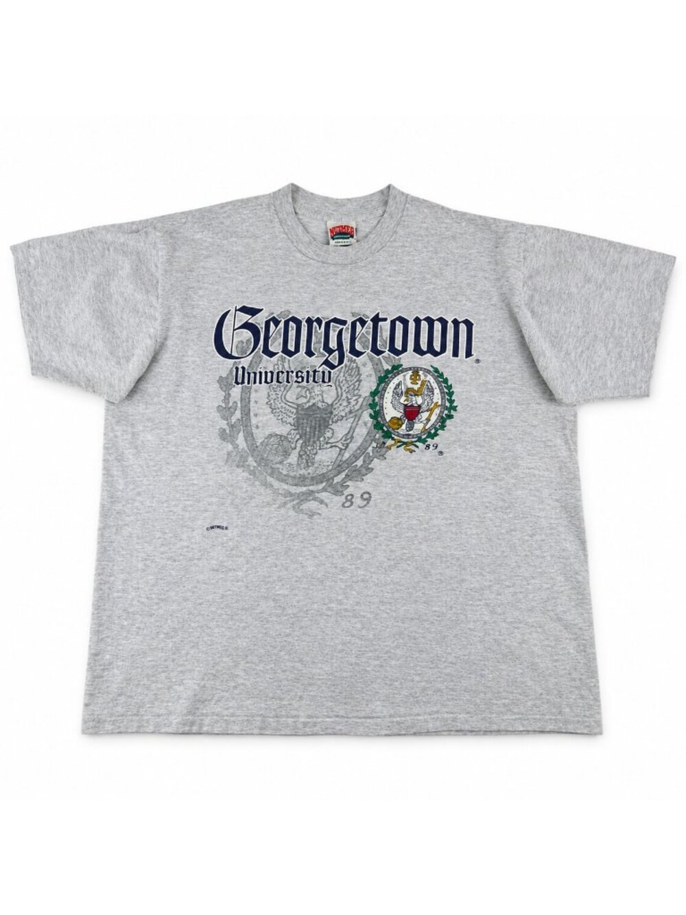 Vintage 90s Georgetown Hoyas T Shirt Mens XXL Nutmeg Mills Single Stitch USA